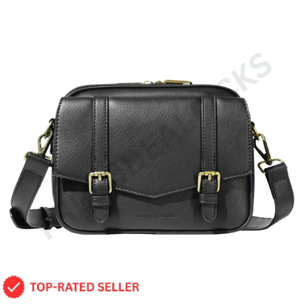 Vegan Leather Crossbody Bag Rfid Blocking Anti Theft Travel Purse Messenger